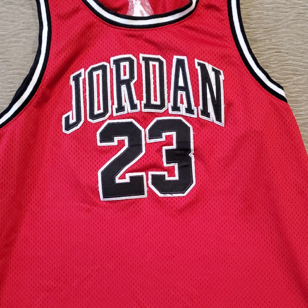 Jordan Red & Black 23 Mesh Basketball Jersey